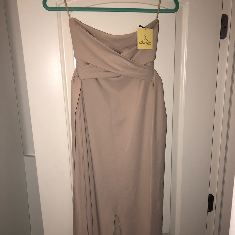 Party Dress - Beige with bow in the back